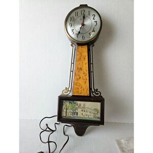 Sessions Electric Wall Clock Mount Vernon Picture  Vintage Decor parts only